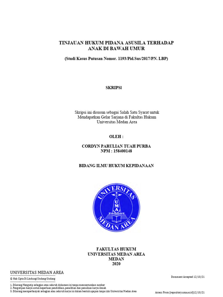 Hukum Pidana Asusila Anak di Bawah Umur | PDF