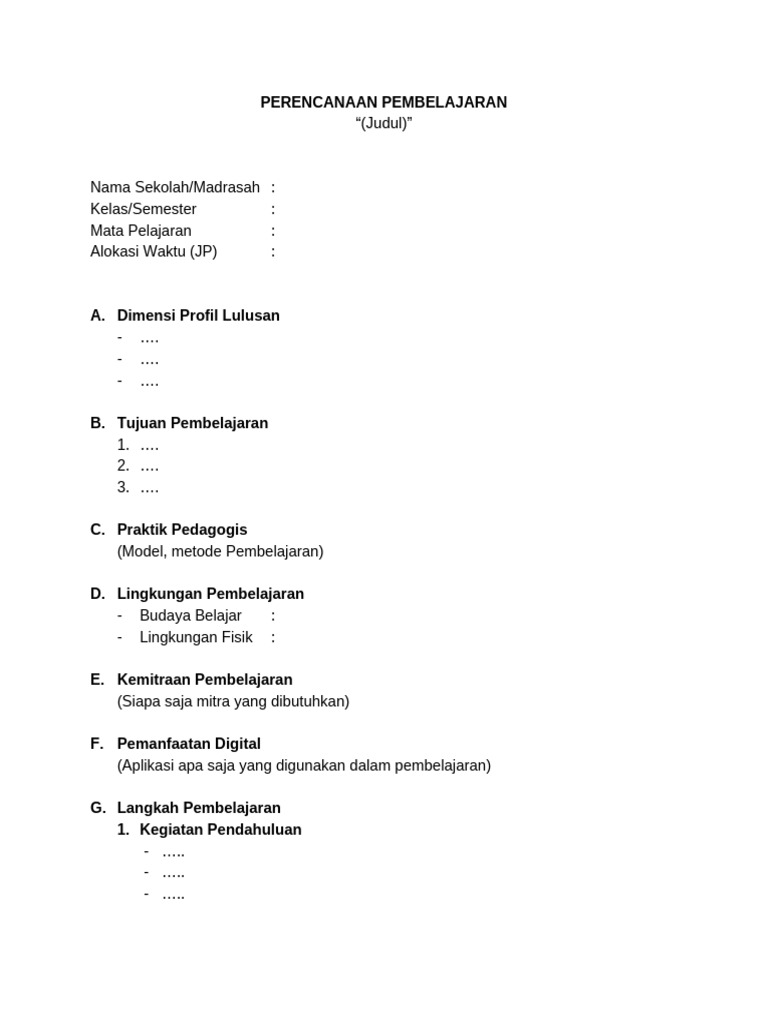 RPP Deep Learning untuk SD | PDF