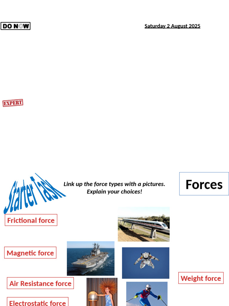 Lesson 2 Types of forces Starter task | PDF