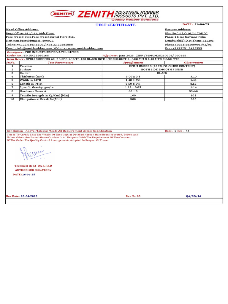 TC For Inv No Psmum25260208 | PDF | Materials | Mechanical Engineering
