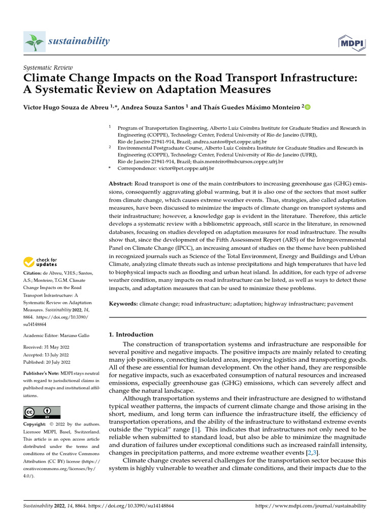 Sustainability 14 08864 | PDF | Infrastructure | Climate Change