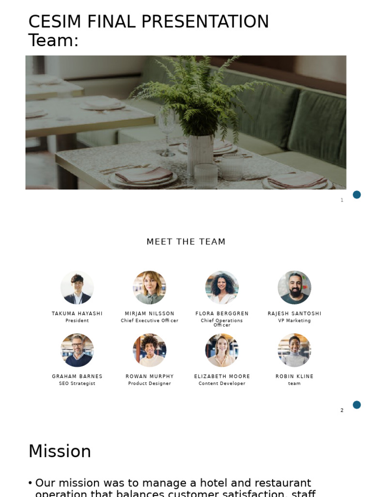 Insights from CESIM Hospitality Simulation | PDF | Pricing | Business