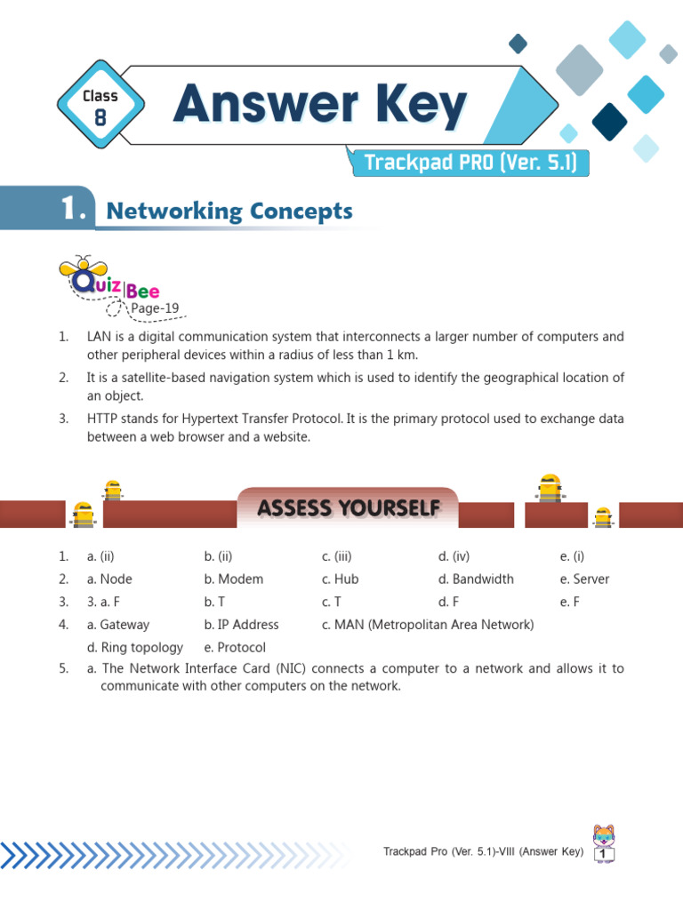 Trackpad Pro Class 8 Answer Key | PDF | Computer Network | Control Flow