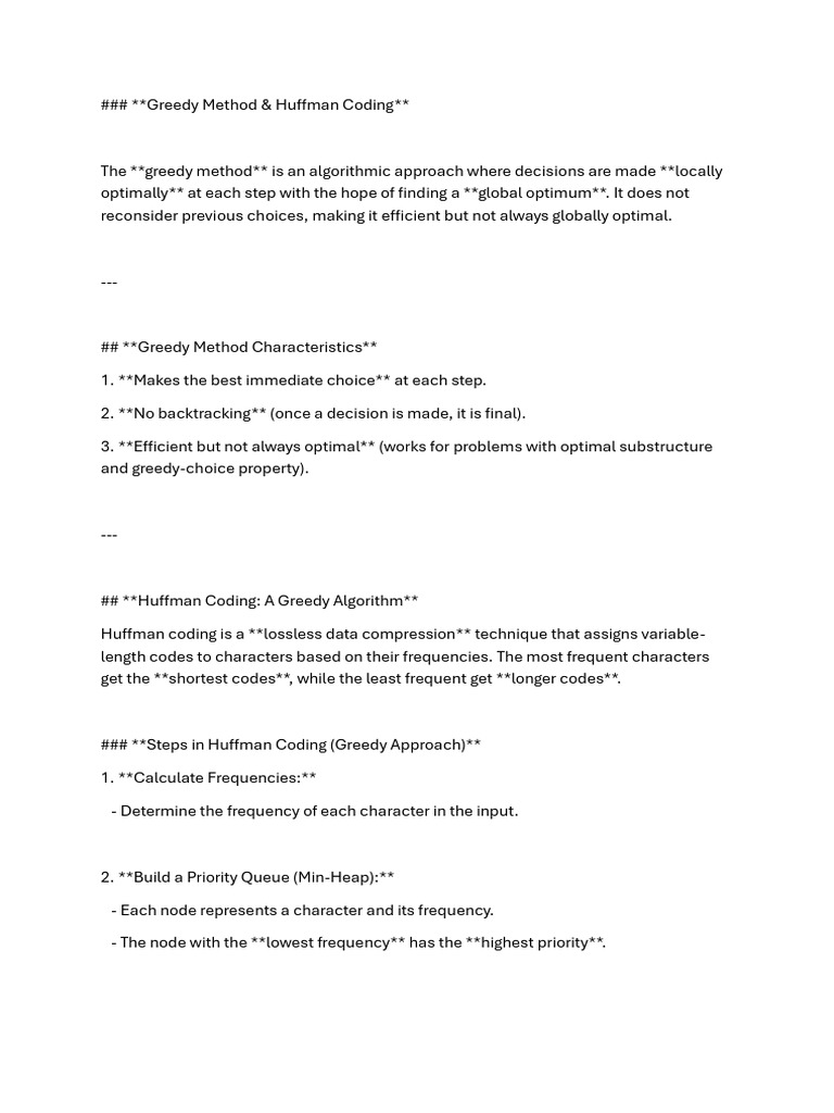 Huffman Coding: A Greedy Approach | PDF | Code | Data Compression