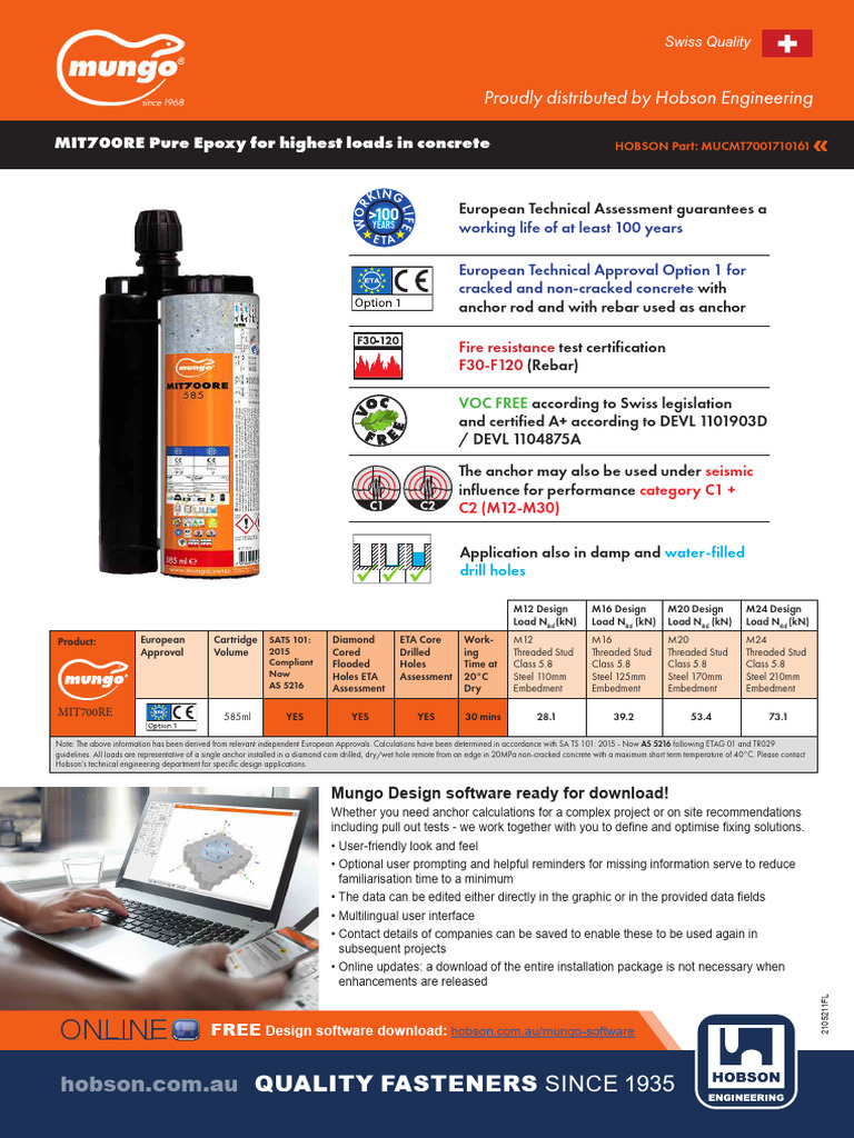 Mungo MIT700RE Epoxy Software Download | PDF | Concrete | Building ...