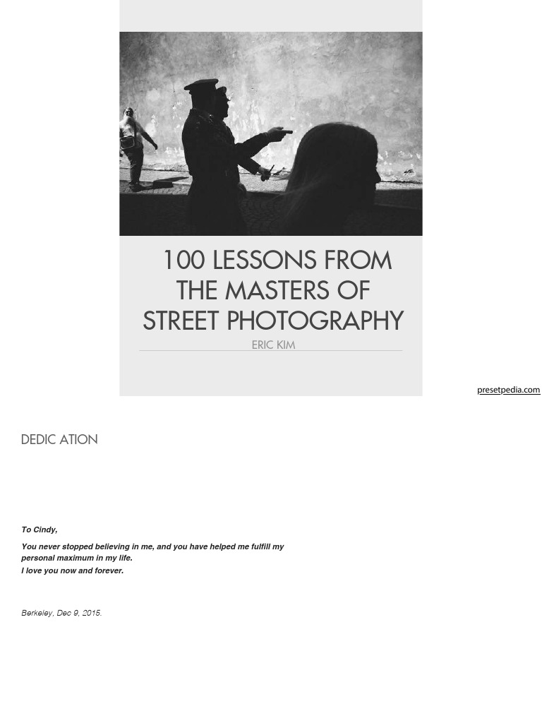 100 Lessons From The Masters of Street Photography Author Eric Kim PDF ...