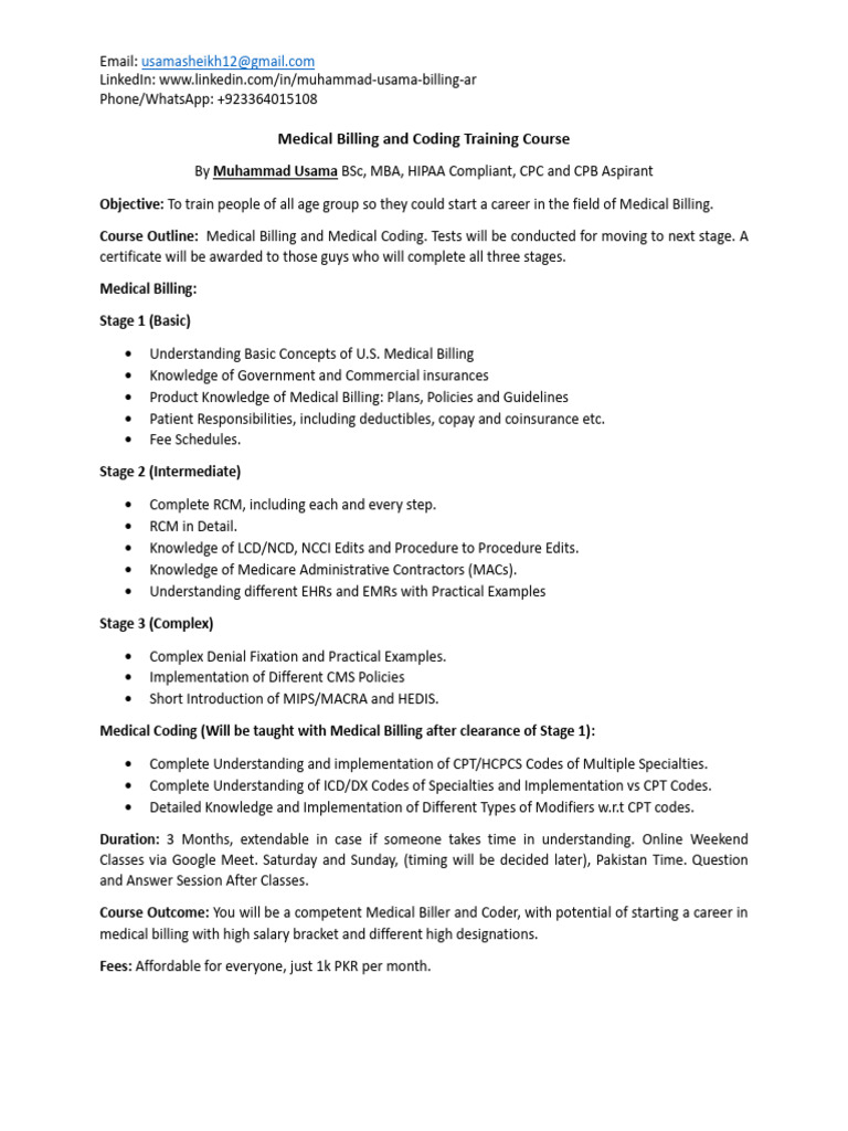 Medical Billing and Coding Training Course | PDF