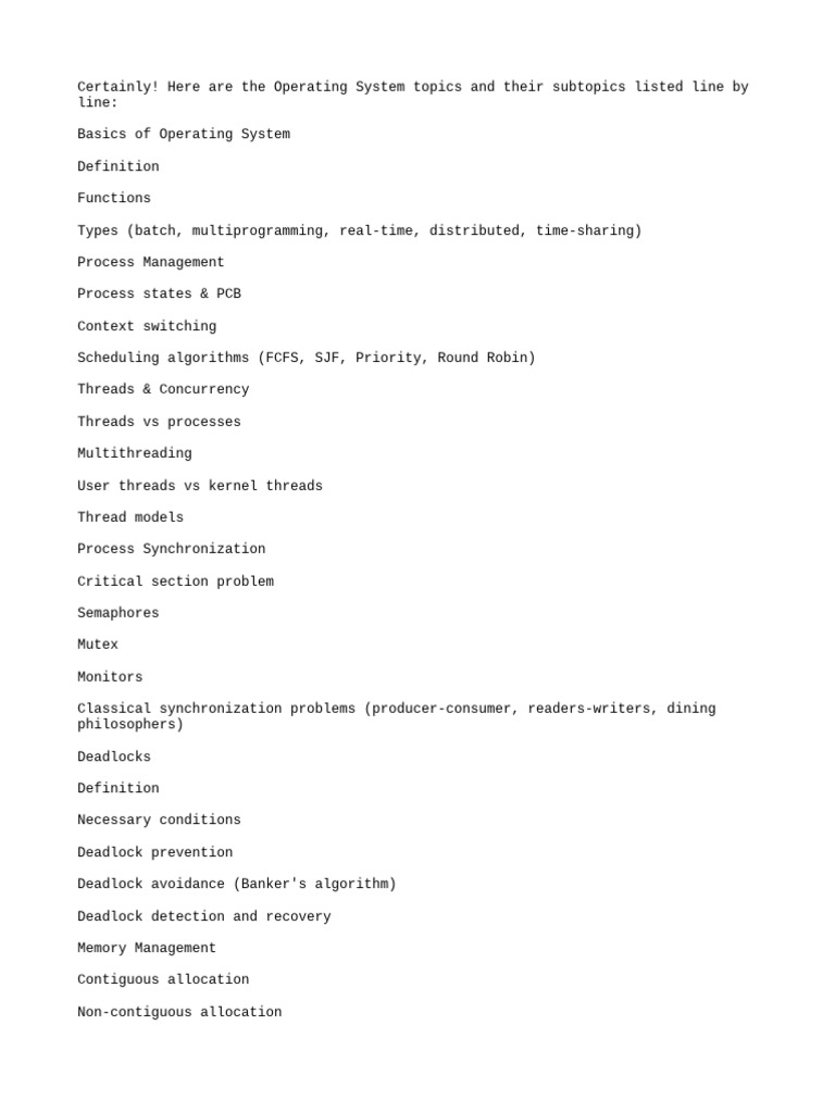 OS Topics | PDF