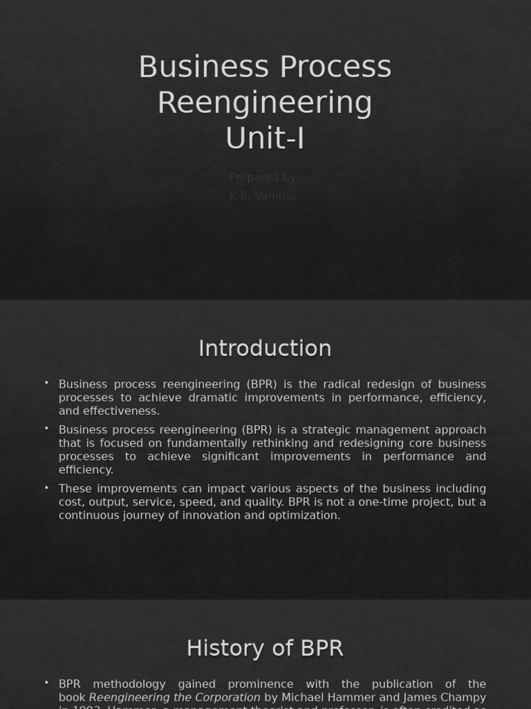 Business Process Reengineering Overview | PDF | Business Process ...