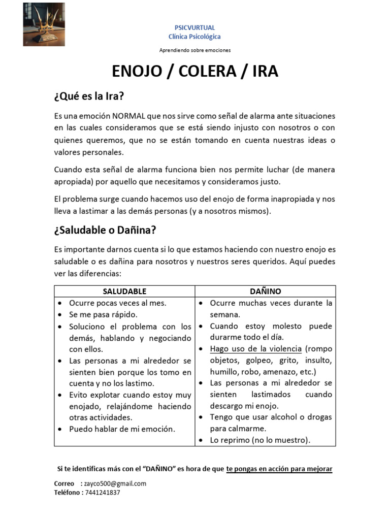 Reconoce y Maneja Tu Enojo | PDF | Ira | Las emociones