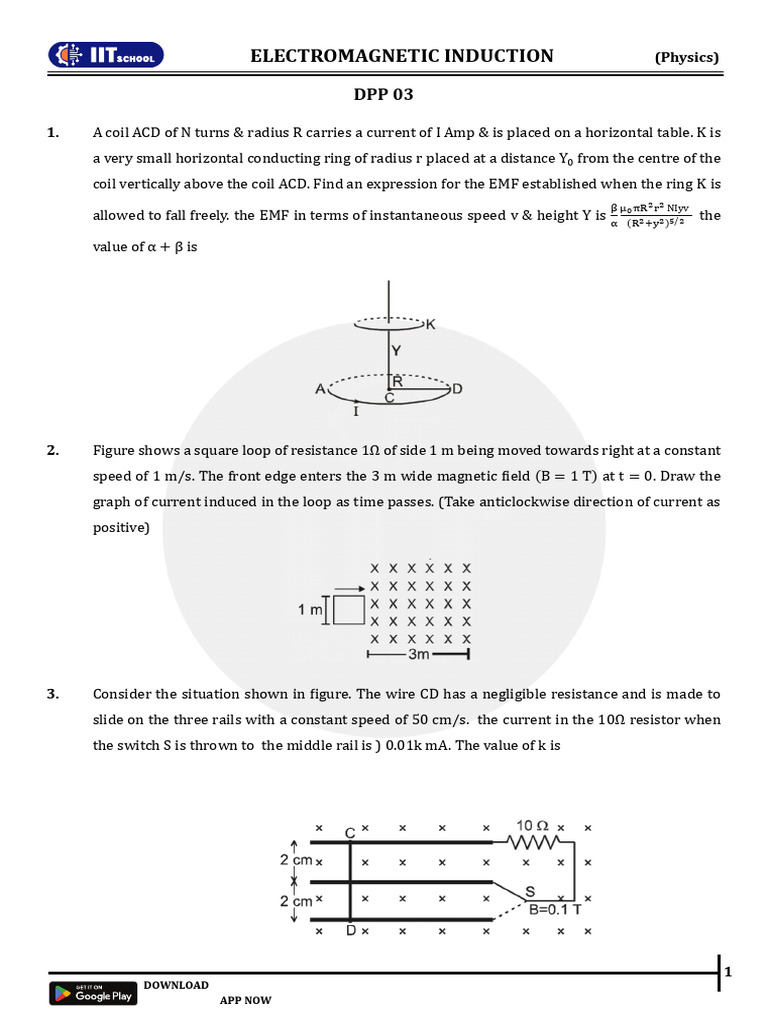 Electromagnetic Induction Problems and Solutions | PDF | Magnetic Field ...