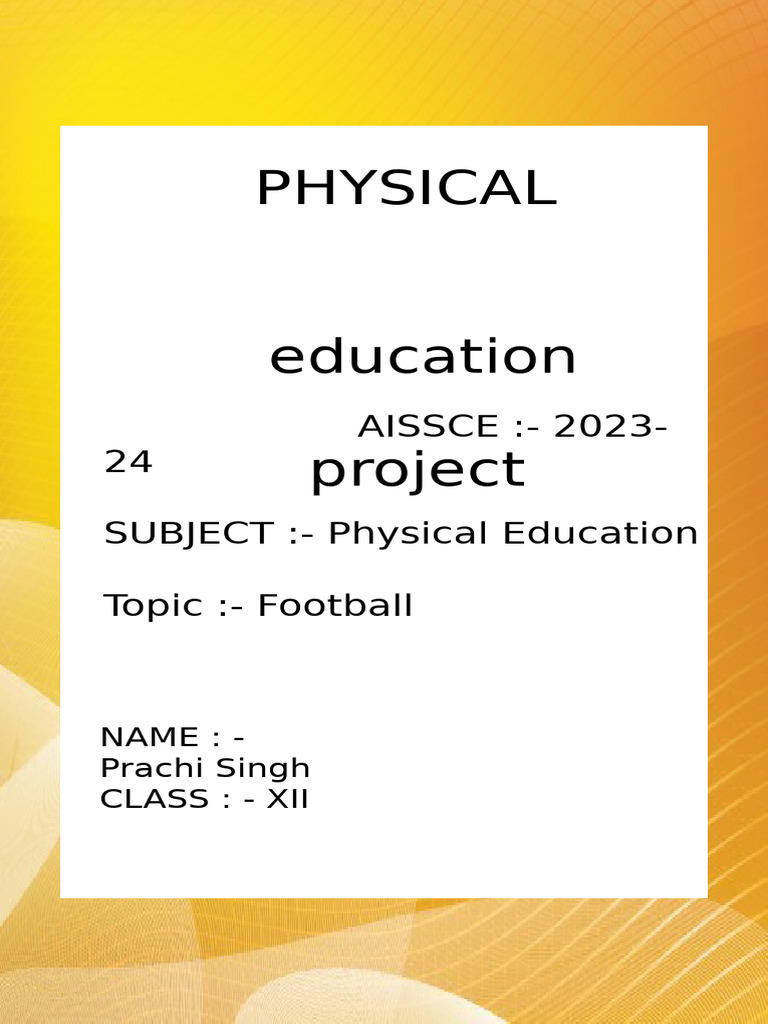 Football Project for Class XII | PDF | Association Football | Athletic ...