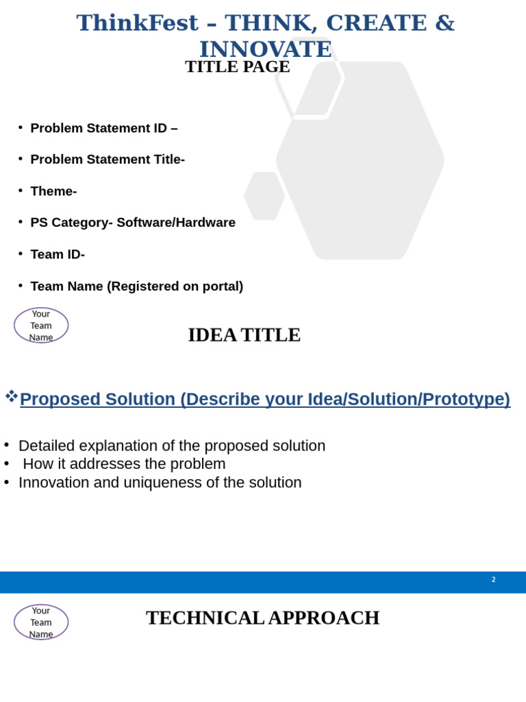 Thinkfest - Think, Create & Innovate: Title Page | PDF