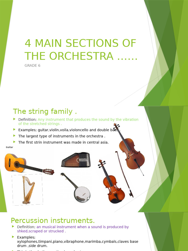 4 MAIN SECTIONS OF THE ORCHESTRA | PDF