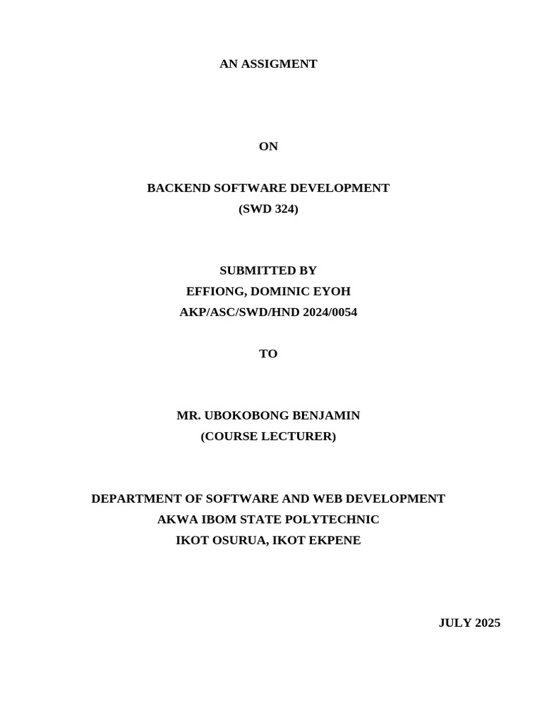 Understanding Backend Software Development | PDF | Databases | Web ...