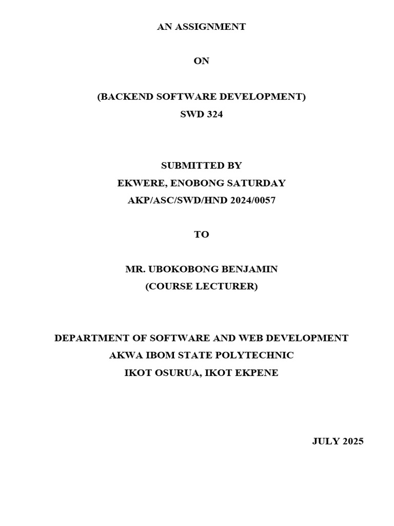 Understanding Backend Software Development | PDF | Databases | World ...