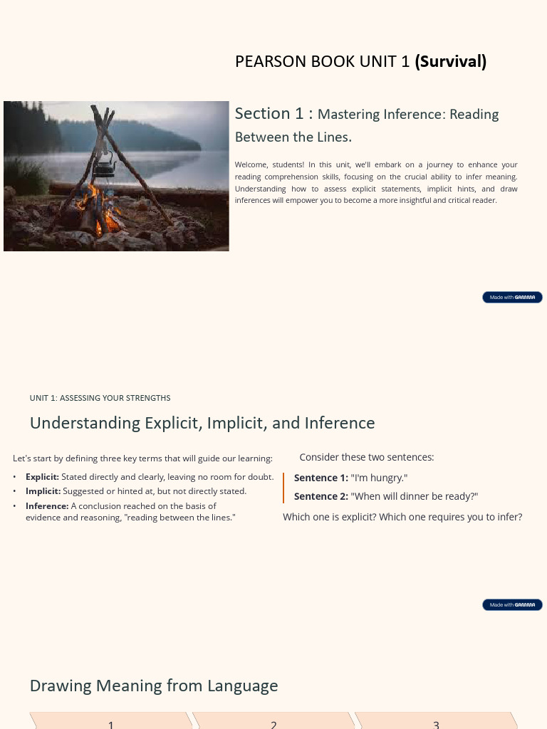 Unit 1 Section 1 (First Meeting) | PDF | Reading Comprehension | Cognition
