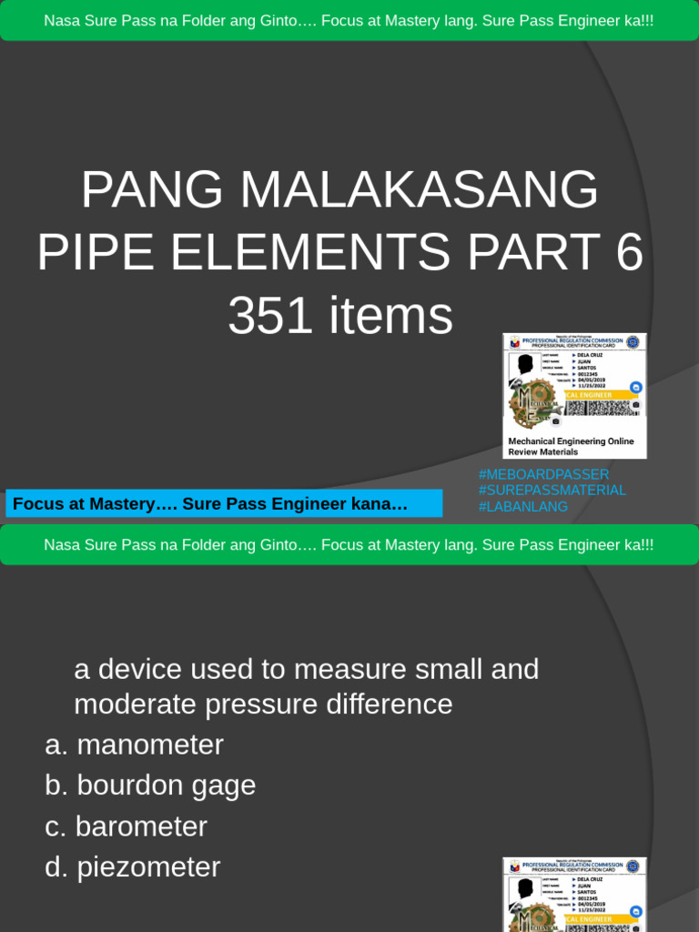 Pang Malakasang Pipe Elements Part - 6 | PDF | Chemical Engineering ...