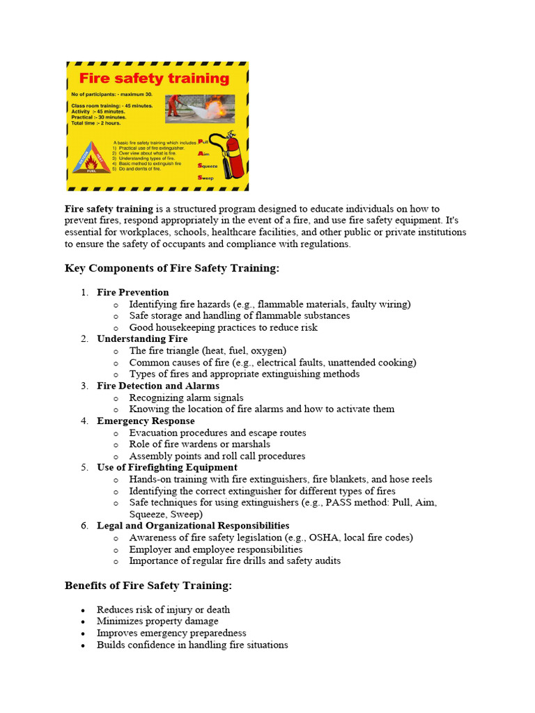 Fire Safety Training | PDF