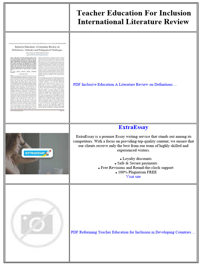 Teacher Education For Inclusion International Literature Review | PDF ...