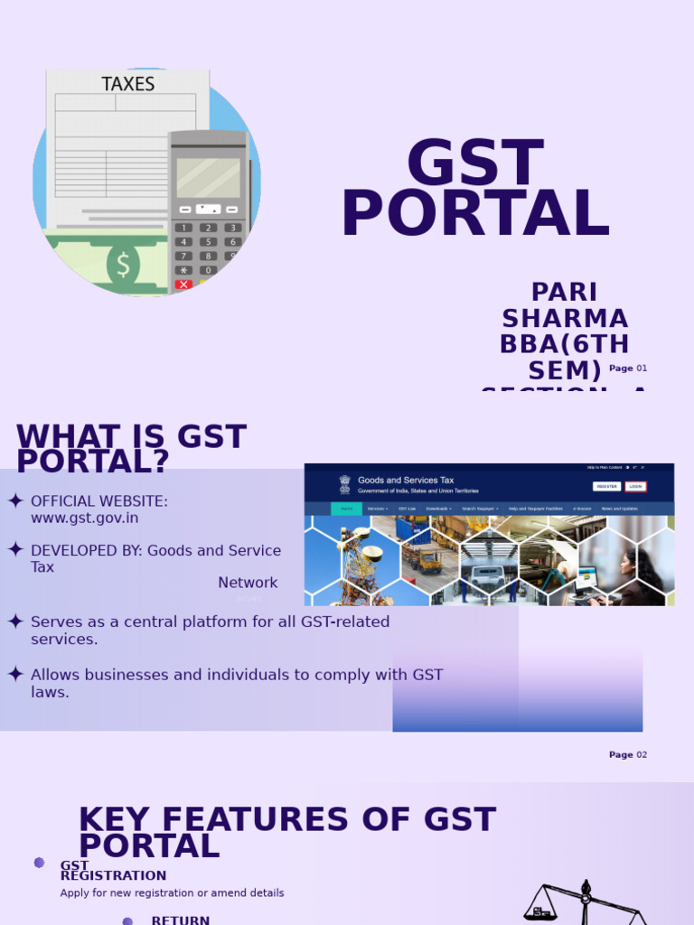 Overview of the GST Portal Features | PDF | Taxation | Payments