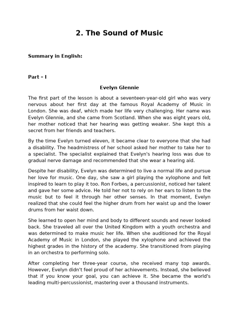 The Sound of Music Summary | PDF