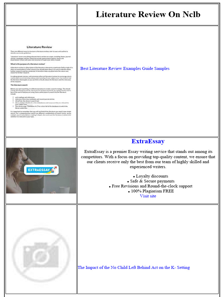 Literature Review On NCLB | PDF | Thesis | Academic Publishing
