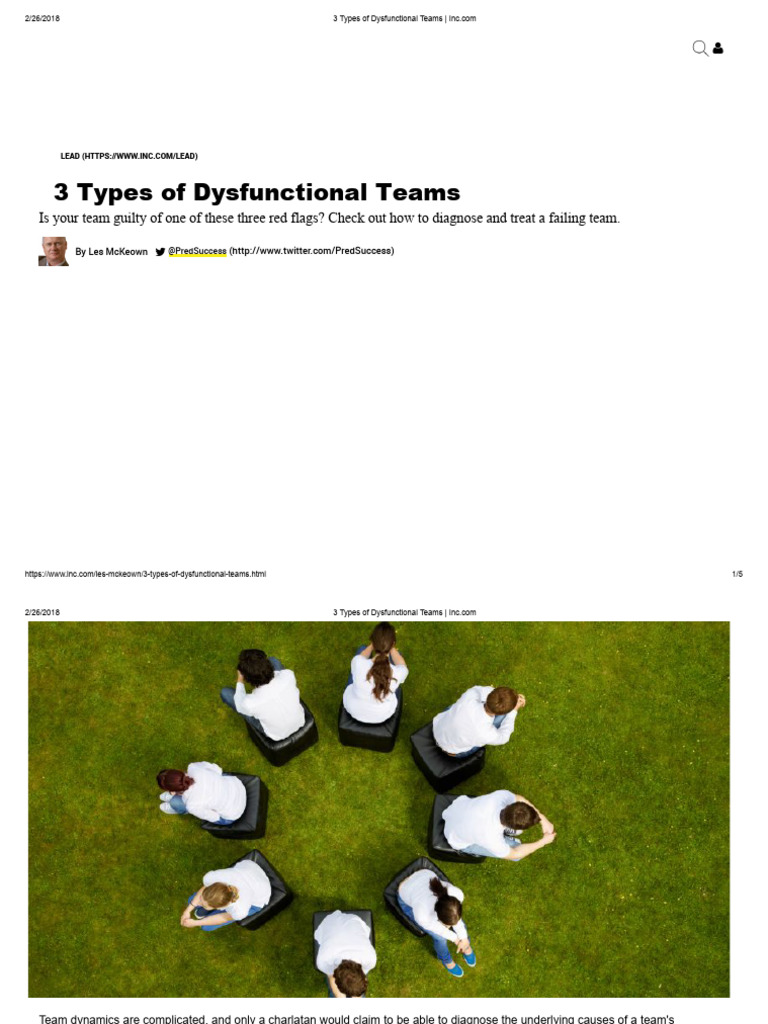 3 Types of Dysfunctional Teams | PDF