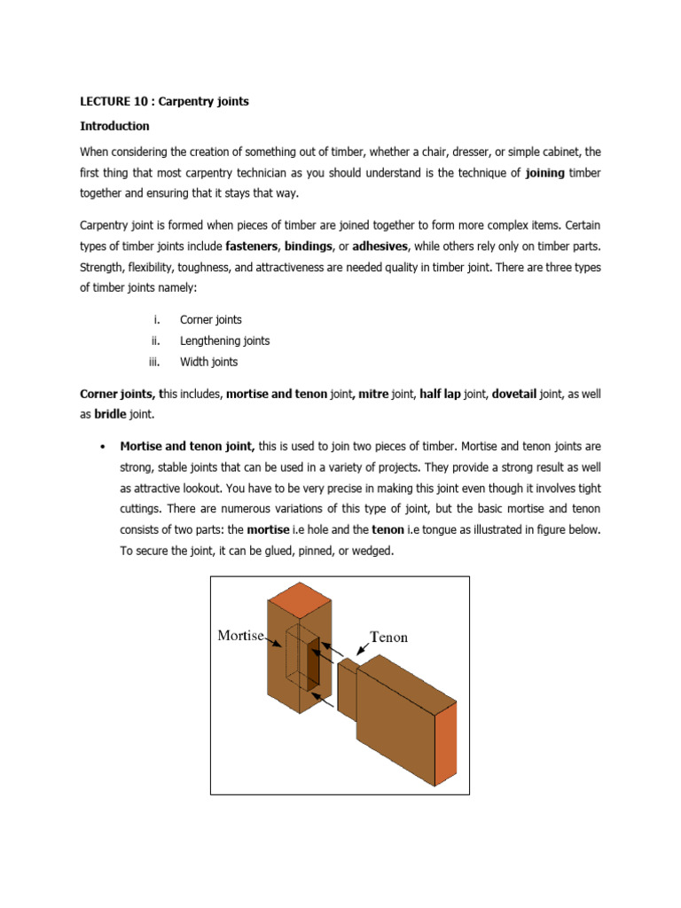 Types of Timber Joints Explained | PDF | Woodworking