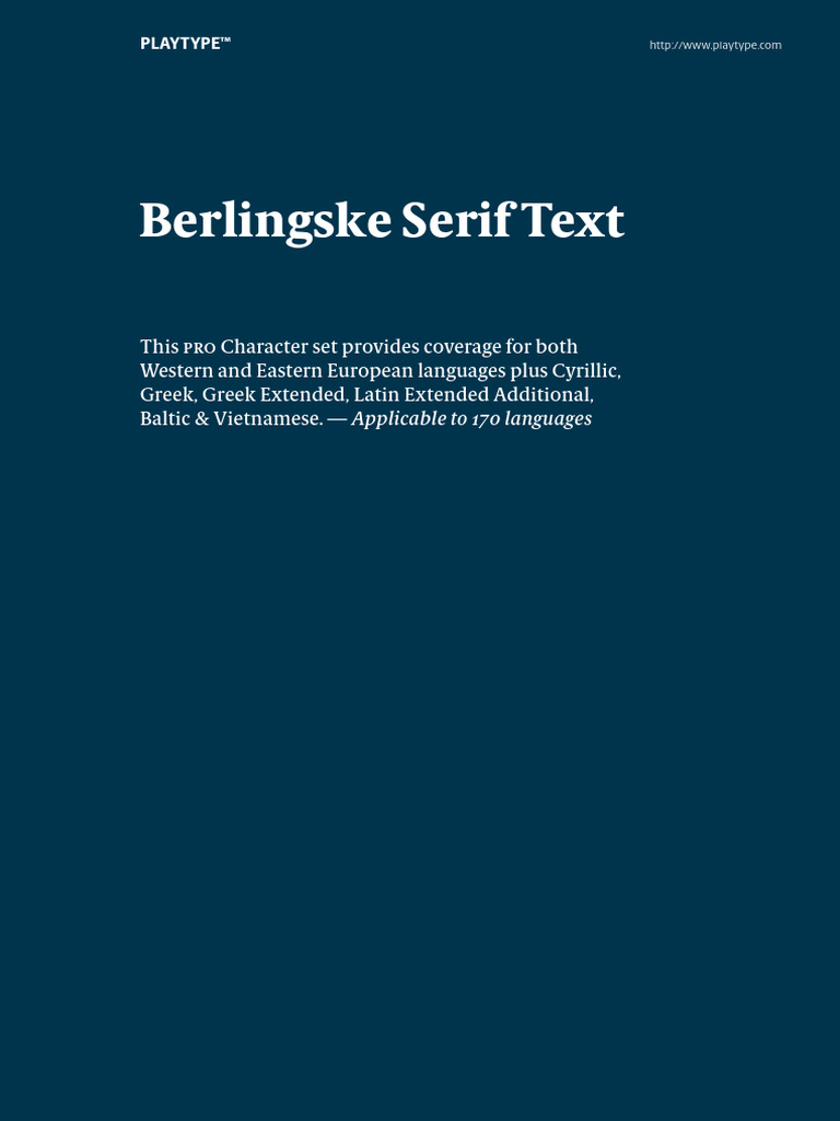 Berlingske Serif Typeface Overview | PDF | Typefaces | Typography