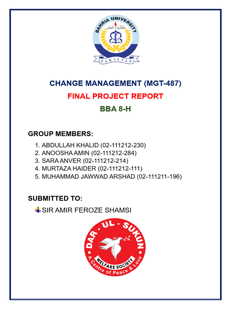 Change Management Final Project Report | PDF | Special Education ...