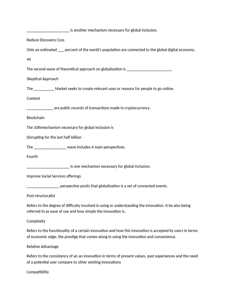 Mechanisms for Global Digital Inclusion | PDF