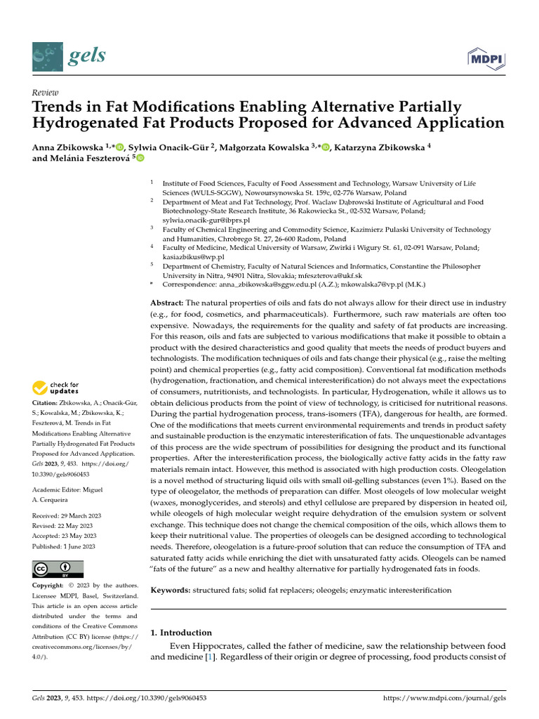 Trends in Alternative Fat Modifications | PDF | Trans Fat | Fat