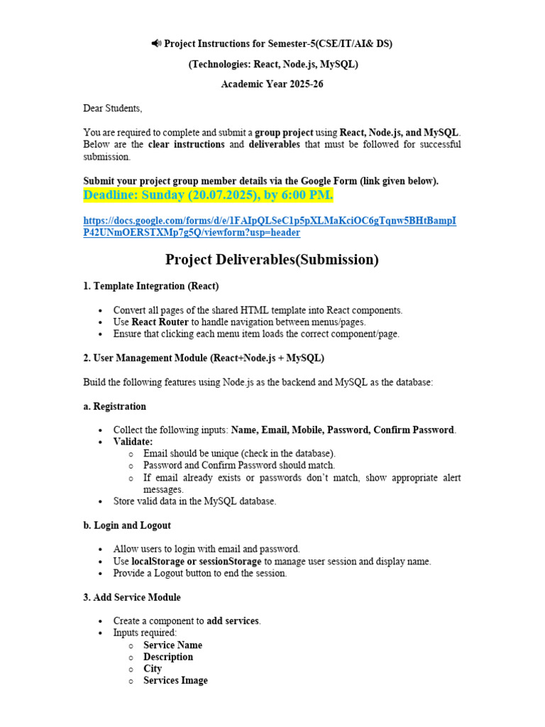 Semester 5 CSE/IT Project Guide | PDF | Databases | Password