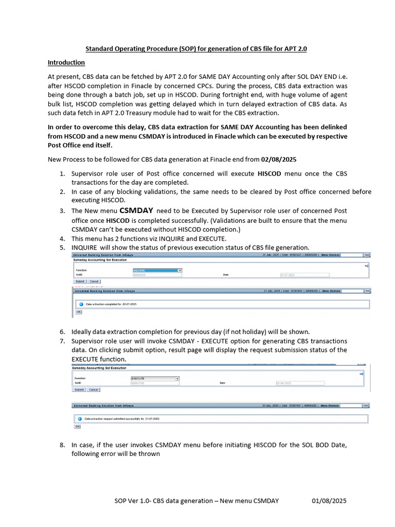 CBS Data Generation via CSMDAY Menu | PDF | Computing | Software