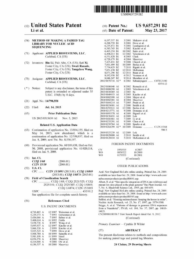 Method of Making A Paired Tag | PDF | Dna Sequencing | Dna