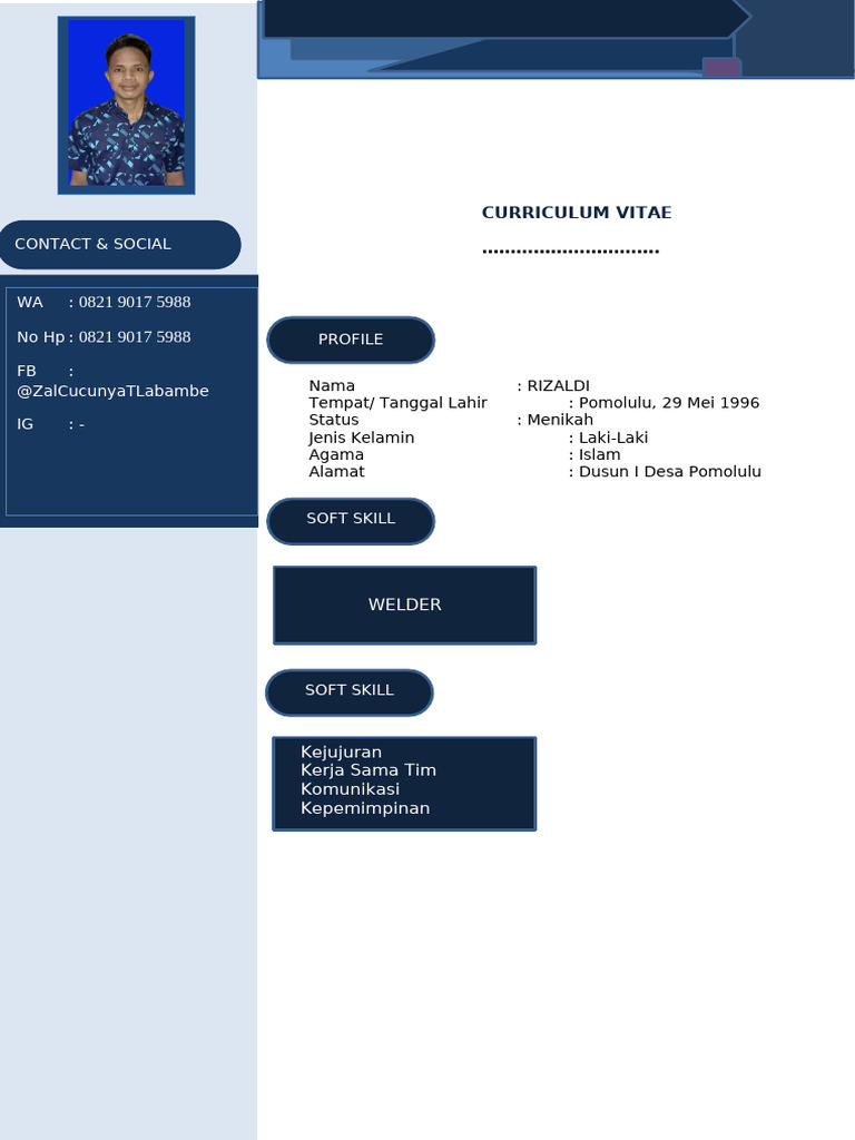 Contoh CV: Hard dan Soft Skill Rizaldi | PDF