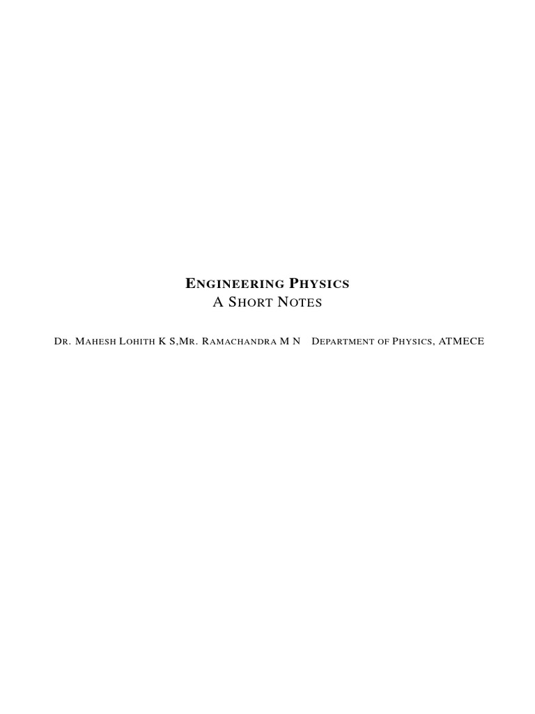 Engineering Physics: Oscillations & Waves | PDF | Deformation ...