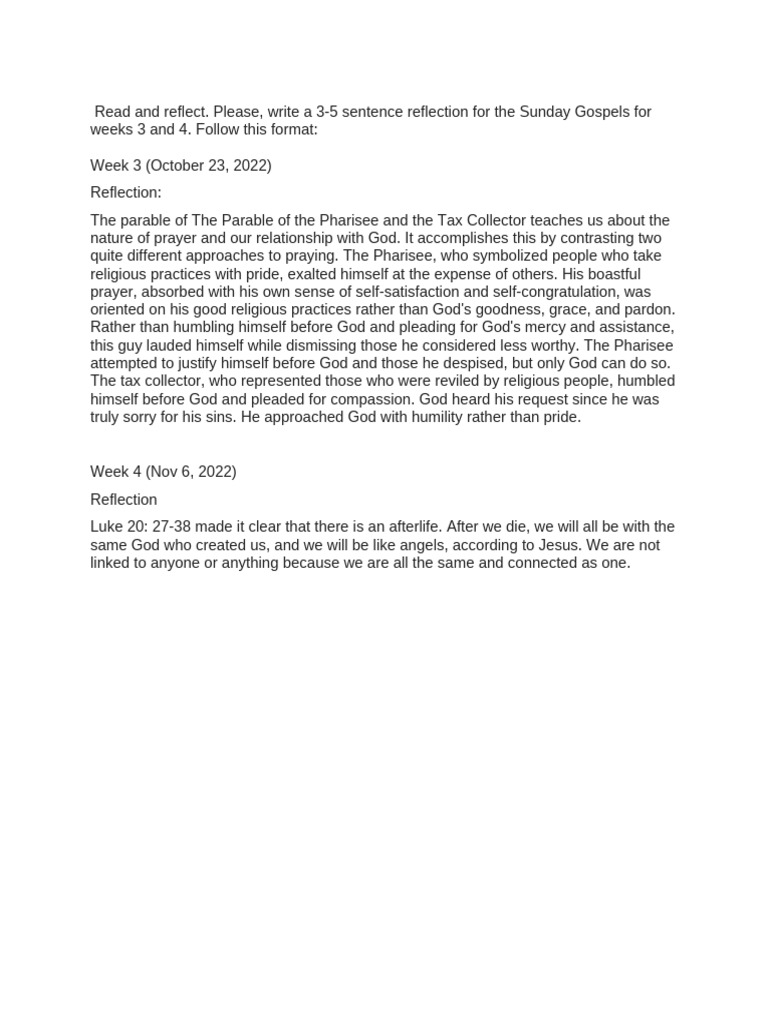 Sunday Gospel Reflections: Weeks 3 & 4 | PDF