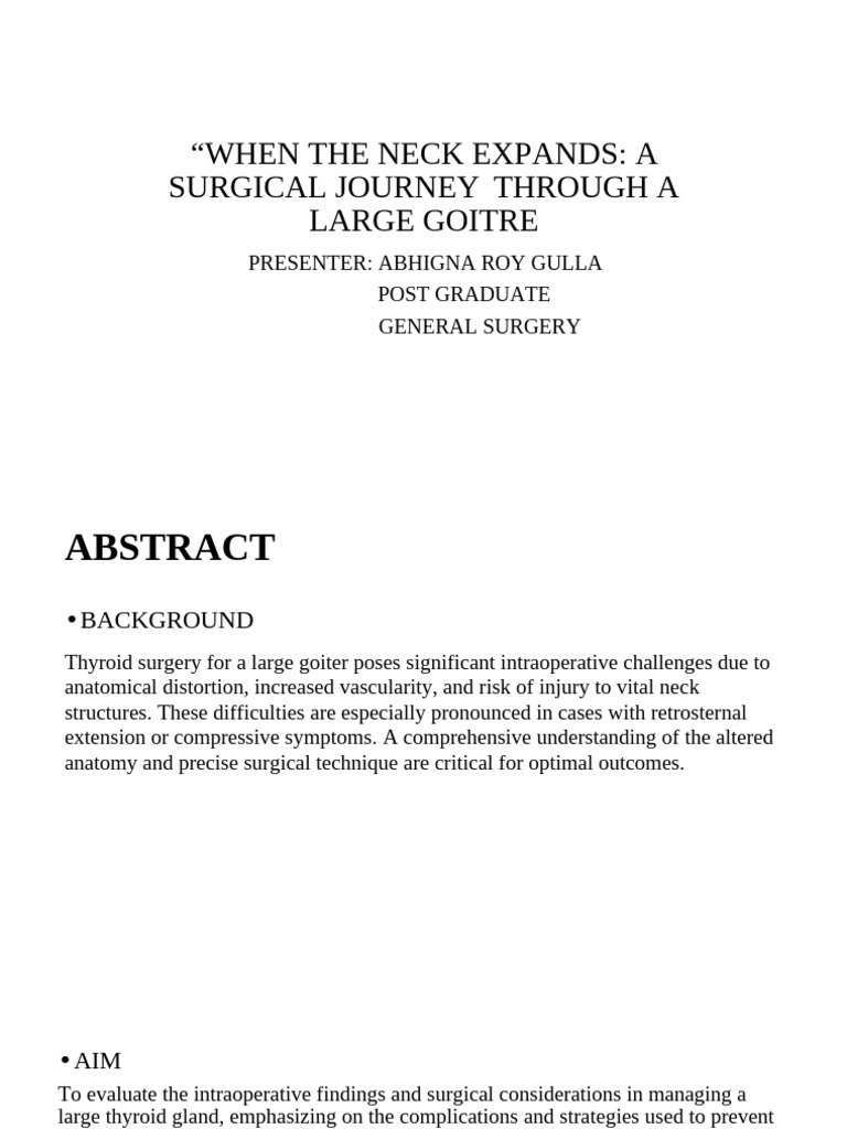 Surgical Insights on Large Goiter Management | PDF