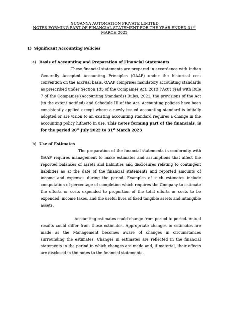 Significant Accounting Policies Summary | PDF | Deferred Tax | Depreciation