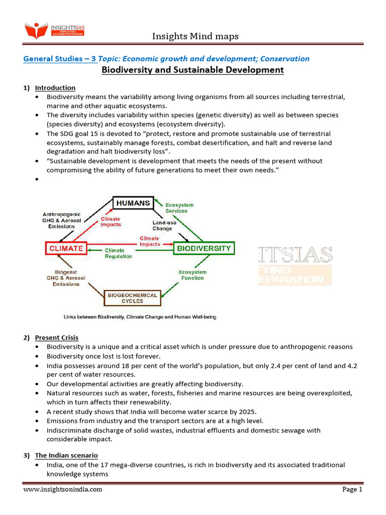 Biodiversity and Sustainable Development Insights | PDF | Biodiversity ...