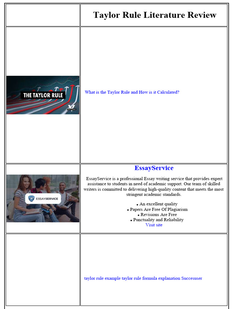 Taylor Rule Literature Review | PDF | Taylor Rule | Inflation