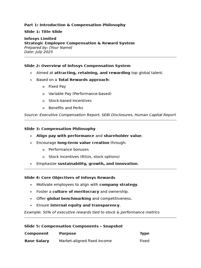 Infosys Incentive Compensation Overview | PDF | Executive Compensation ...