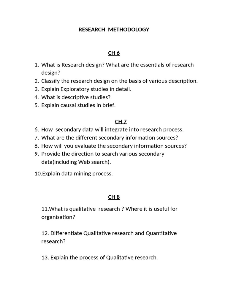 RM QUESTION - Module - 2 | PDF