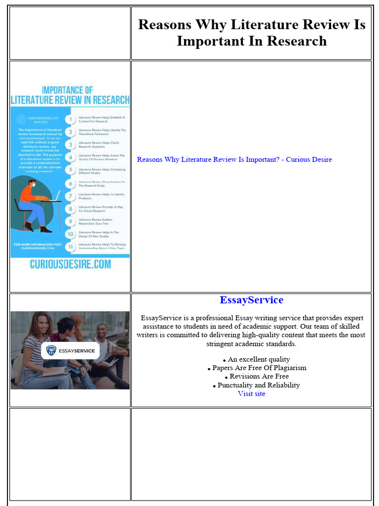Reasons Why Literature Review Is Important in Research | PDF ...