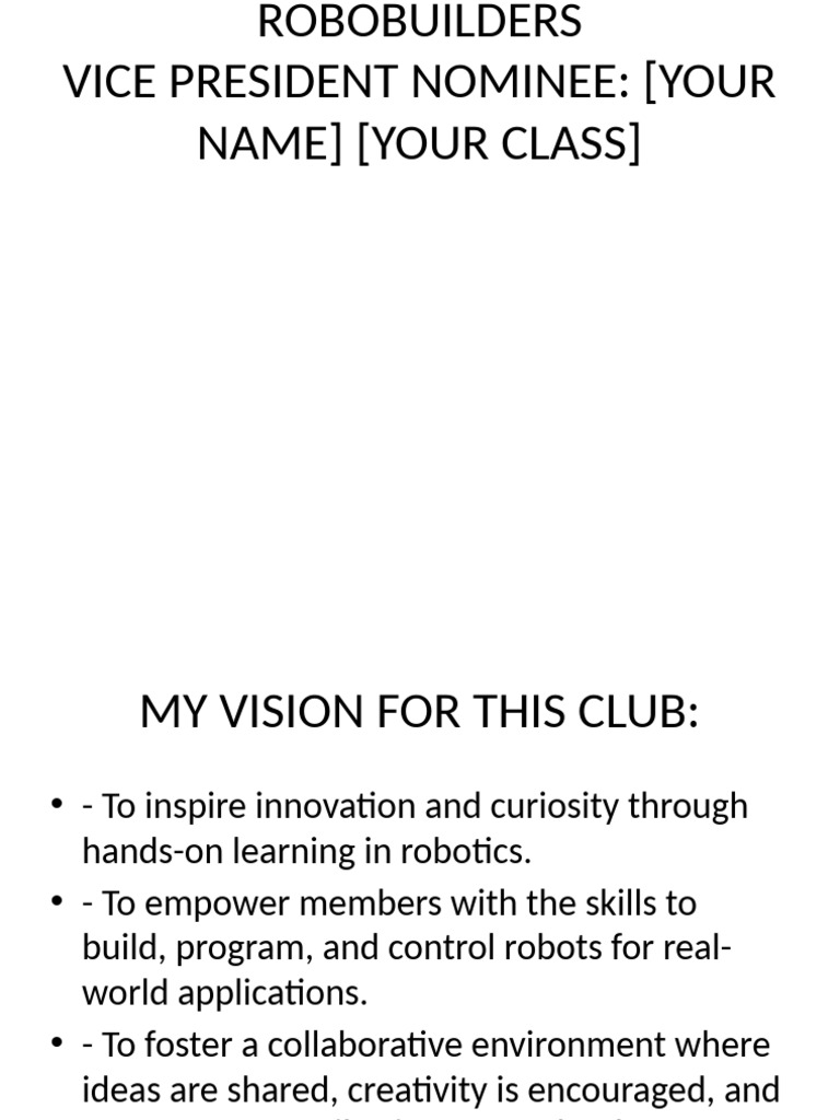 Robotics Club VP Presentation | PDF