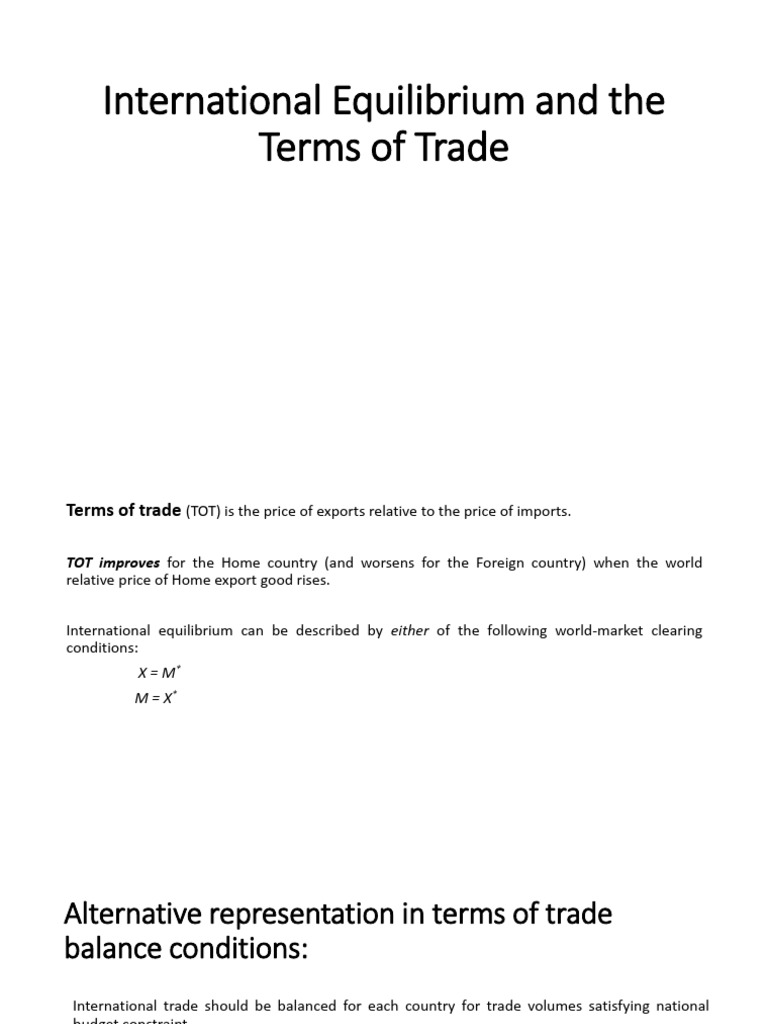 International Trade Equilibrium Analysis | PDF | Economic Equilibrium ...