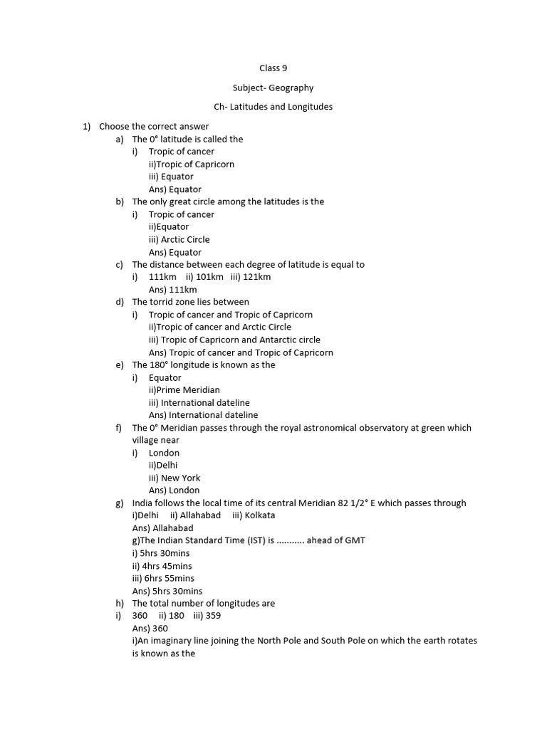 Full Form of IST in Geography | PDF | Latitude | Longitude