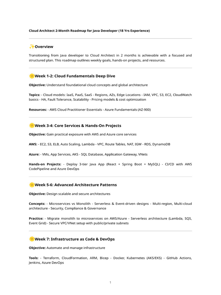 Cloud Architect Roadmap Pdf Cloud Computing Microsoft Azure